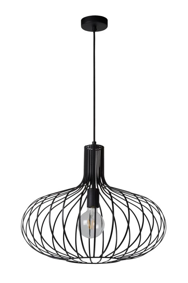 Lucide MANUELA - Pendant light - Ø 50 cm - 1xE27 - Black - turned off